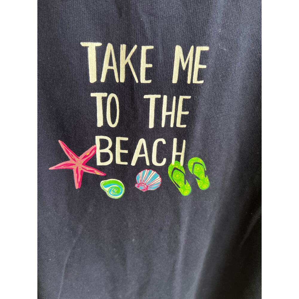 Crown & Ivy Take Me To The Beach Blue scoop neck oversized Beachy Boho plus XL - Picture 3 of 5